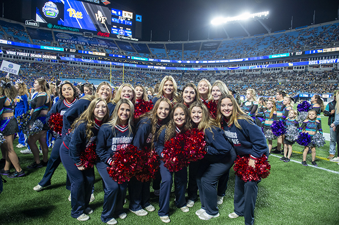 Providence Grove cheerleaders participate in ACC football championship