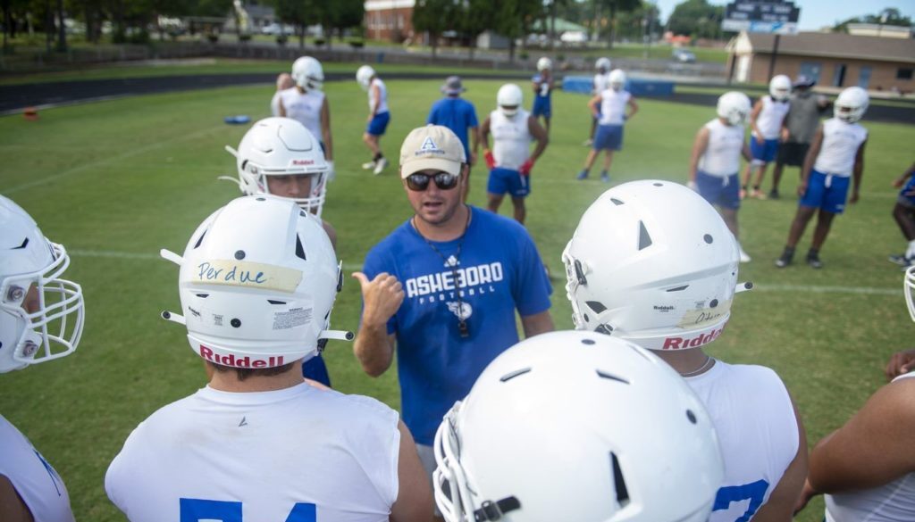 Asheboro HS football coach Blake Brewer