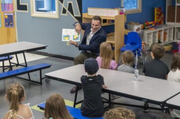 Richard Hudson with youth at YMCA