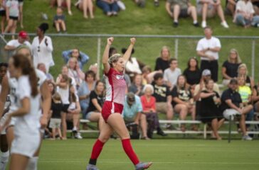 Wheatmore girls soccer Summer Bowman reacts June 2022