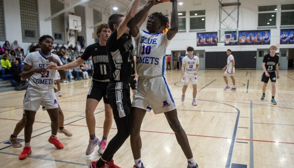 Asheboro boys J Stanback shoots v Ledford Feb2023