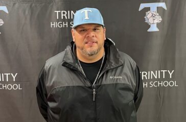 Trinity football coach Bear Bradley April2023