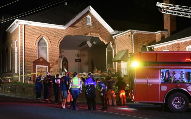 Church wall collapse causes commotion in Franklinville