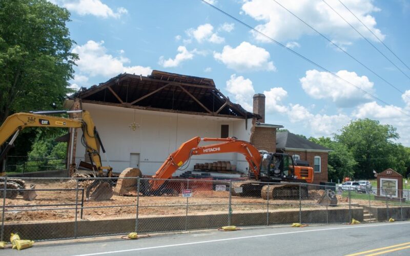 Spirits up as Franklinville church building comes down