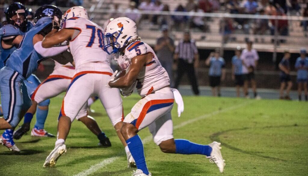 Randleman football Micah Thurston runs vs Union Pines Sept2023