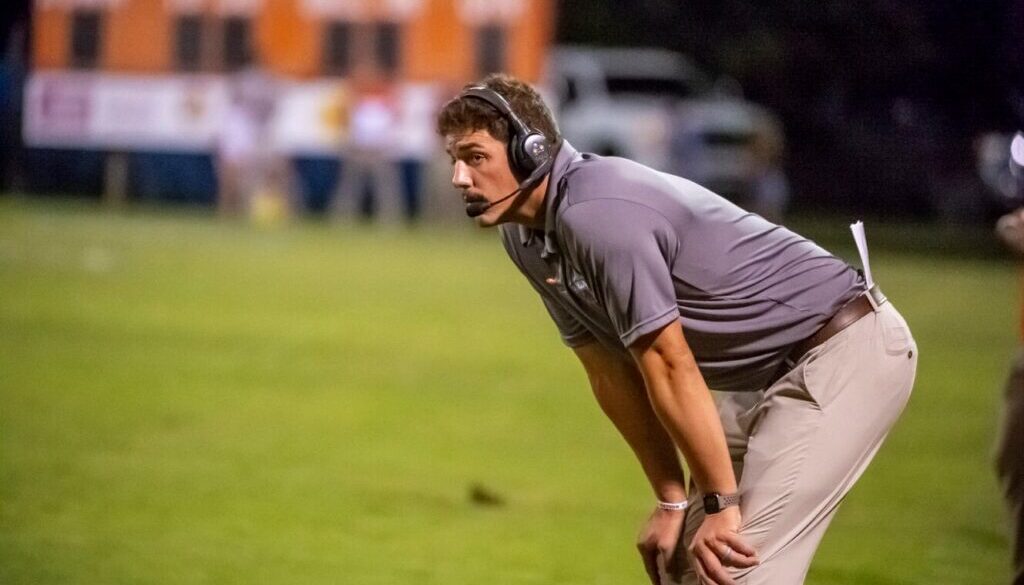 Randleman football coach Shane Timmons file shot from 2021 season