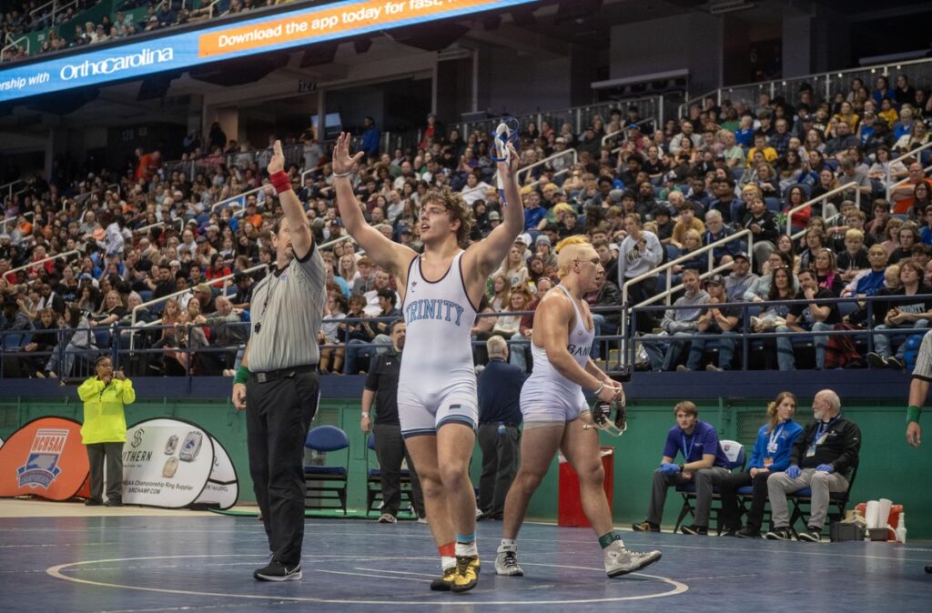 Trinity’s Hardister knocks off champ on way to title