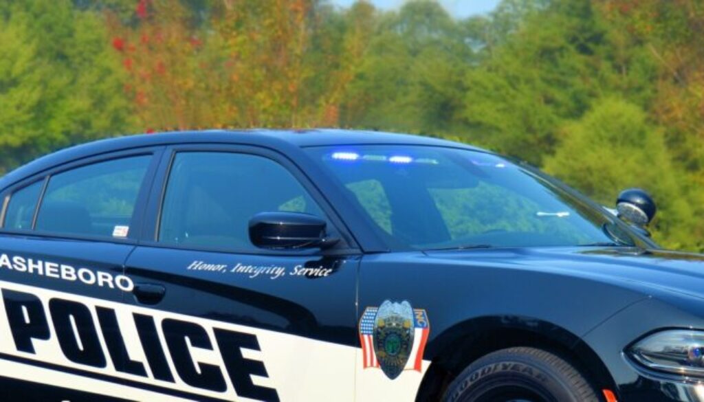 Asheboro police car stock image