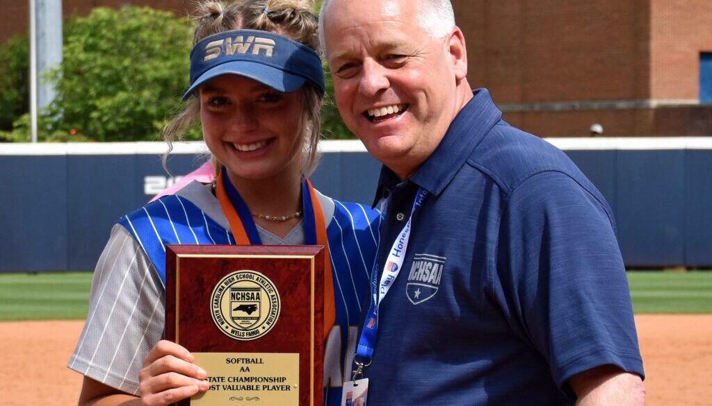 SWR softball Macie Crutchfield with Stephen Gainey June 1 2024