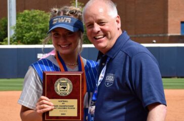 SWR softball Macie Crutchfield with Stephen Gainey June 1 2024