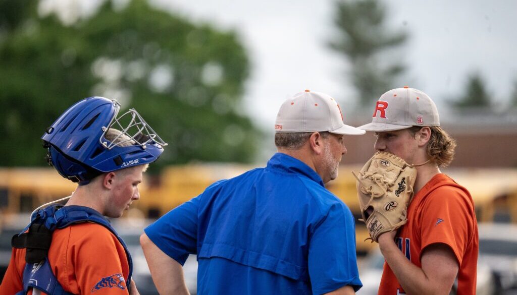 Randleman baseball Seth Way with Jake Smith and catcher 2024