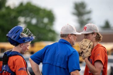 Randleman baseball Seth Way with Jake Smith and catcher 2024