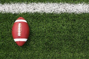American Football on the Field with room for copy