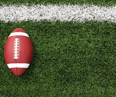 American Football on the Field with room for copy
