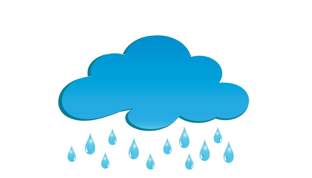 Rainy clouds for logo design illustrator, drops of rain symbol