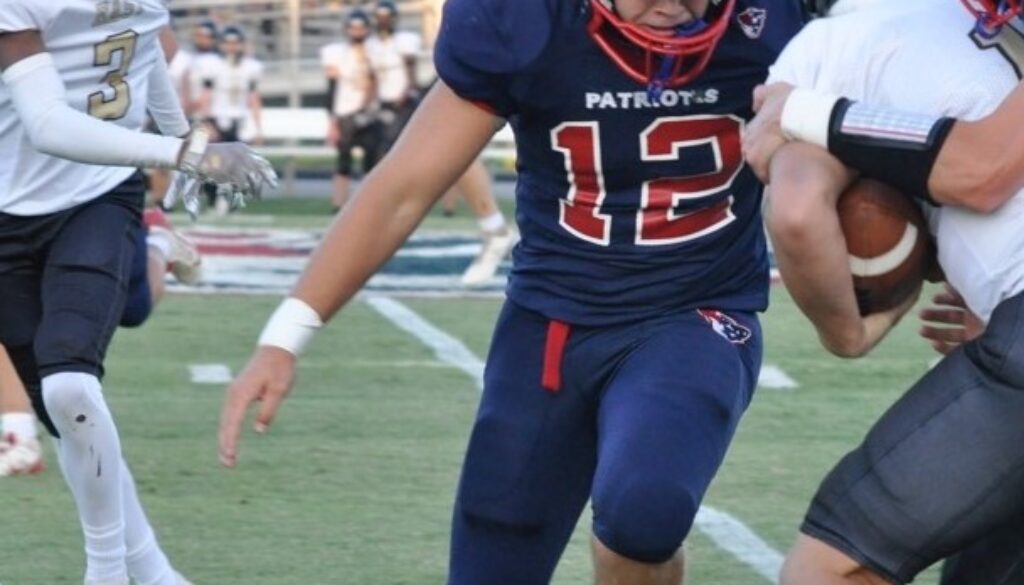 PG football Brady Collins about to make tackle