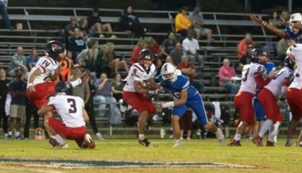 PG football Carson Jones kicks at Asheboro 2024