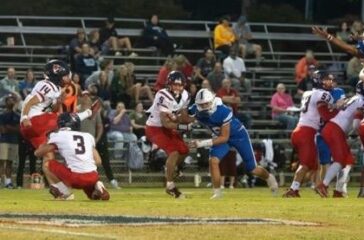 PG football Carson Jones kicks at Asheboro 2024