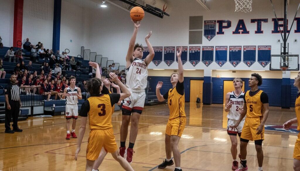 PG boys basketball Stephen Beeson shoots Dec2024