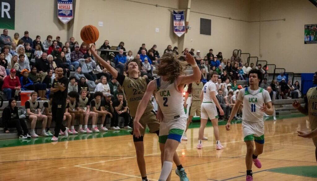 ER boys basketball v UCA Tyler Gee and Jaxon Mabe Jan2025