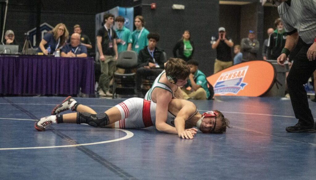 UCA wrestling Brennan Worrell v Avery County Feb2024