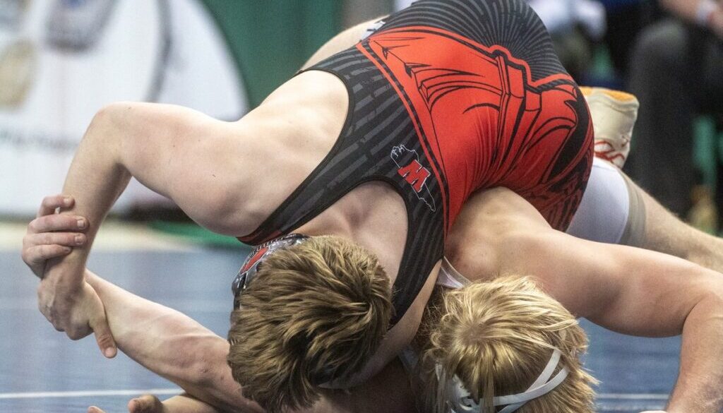 Wheatmore wrestling Dominic Hittepole in 2024 state final