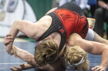Wheatmore wrestling Dominic Hittepole in 2024 state final