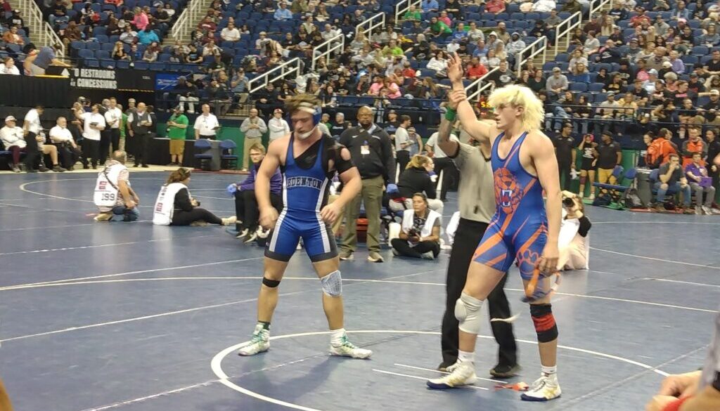 Randleman wrestler Braxton Walker Feb2025 state quarterfinals