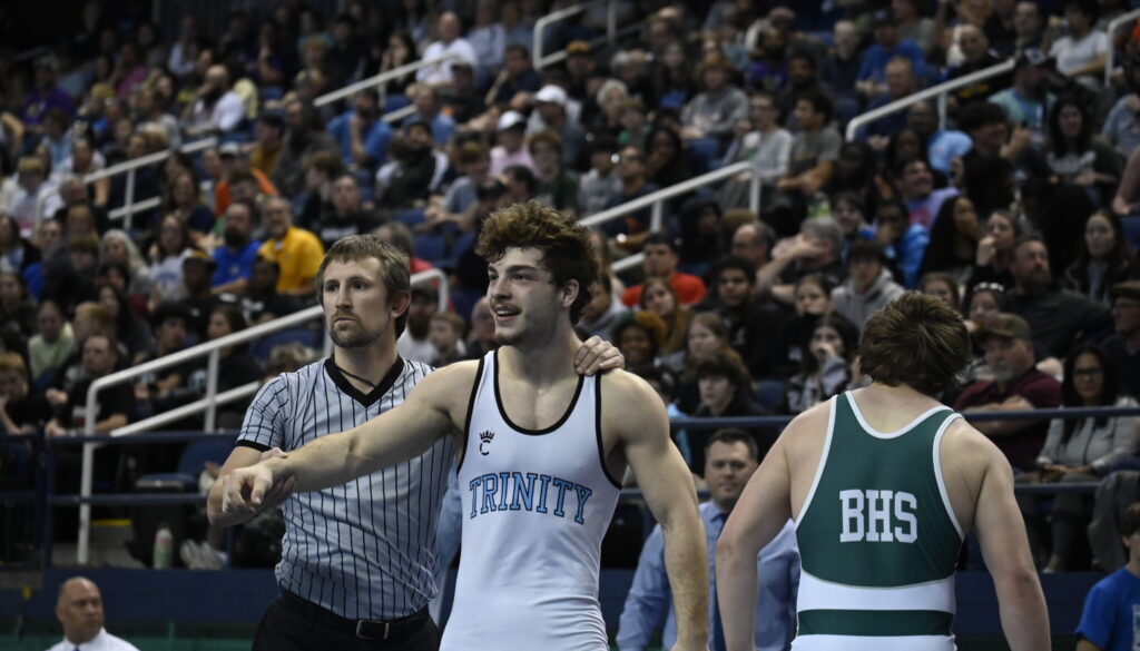 Trinity wrestler Lawson Coltrane after winning 2025state finale