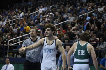 Trinity wrestler Lawson Coltrane after winning 2025state finale