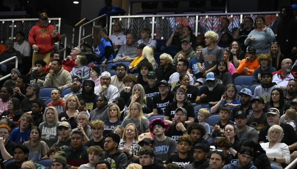 Trinity wrestling fans at 2025 state finals