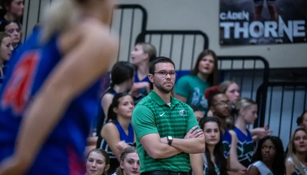 UCA girls basketball coach Austin Davis Feb2025