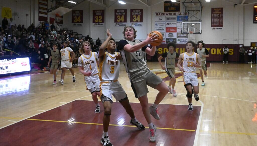 ER boys basketball Will Stalker at South Stokes March2025