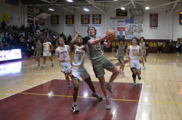 ER boys basketball Will Stalker at South Stokes March2025