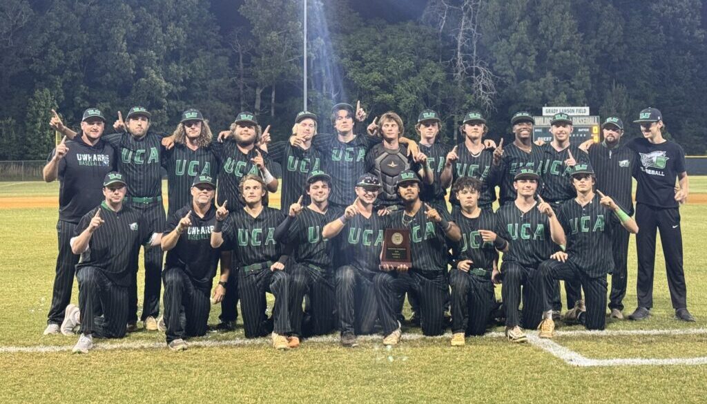UCA baseball team photo after West Region finals 2025