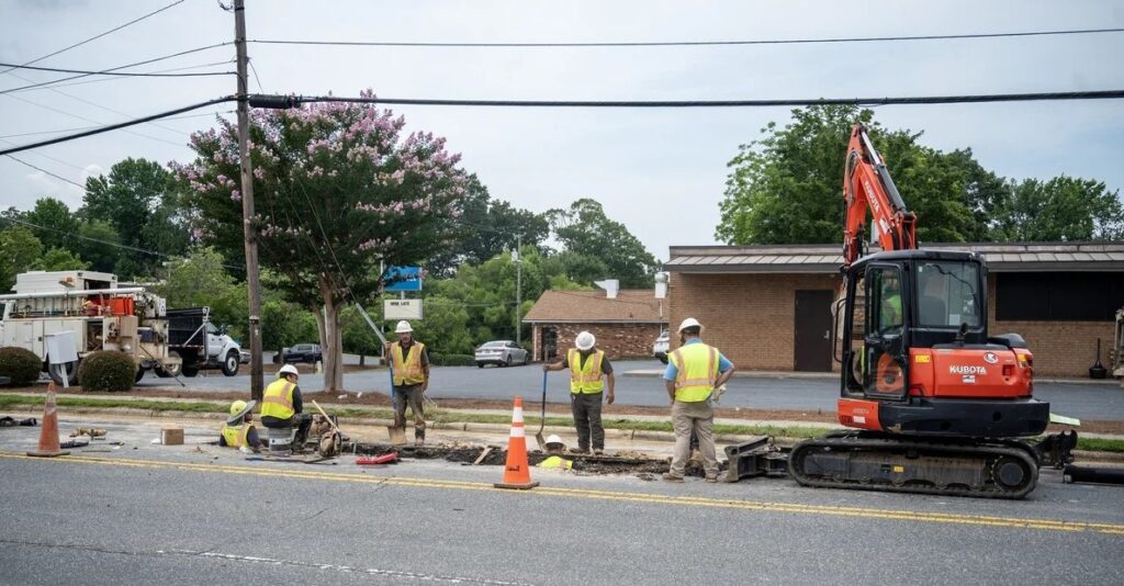 Water main break causes lane closures in Asheboro