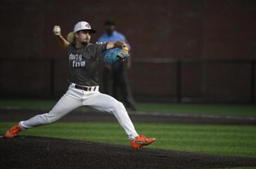 Post 45 Jake Riddle pitching June2025