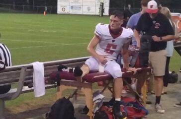 Johnathan Kelly receives treatment at halftime Sept2024