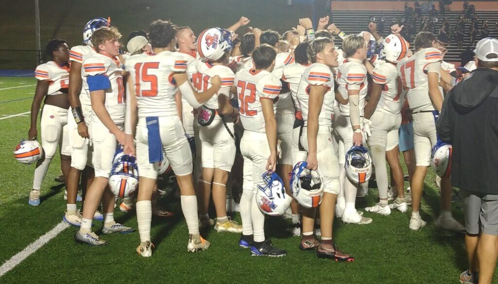 Randleman football photo after win at Lexington Sept2025