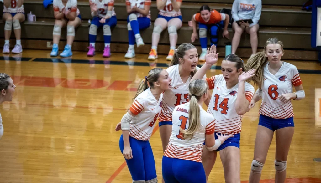 Randleman volleyball happy photo Oct2025 for all conference online