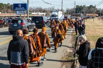 Monks go through Liberty