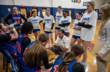 Randleman girls basketball coach Brandon Varner at PG Nov2025