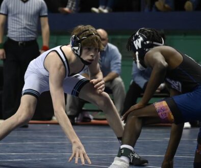 Trinity wrestler Aiden Burkholder in 2025 state final