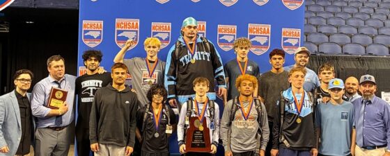 Trinity wrestling team group photo after 2026 individual states
